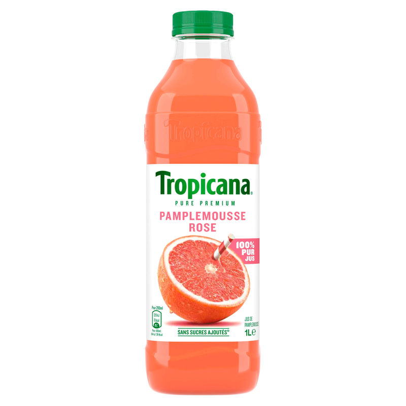 TROPICANA - JUS DE PAMPLEMOUSSE ROSE PURE PREMIUM Bouteille de 1L