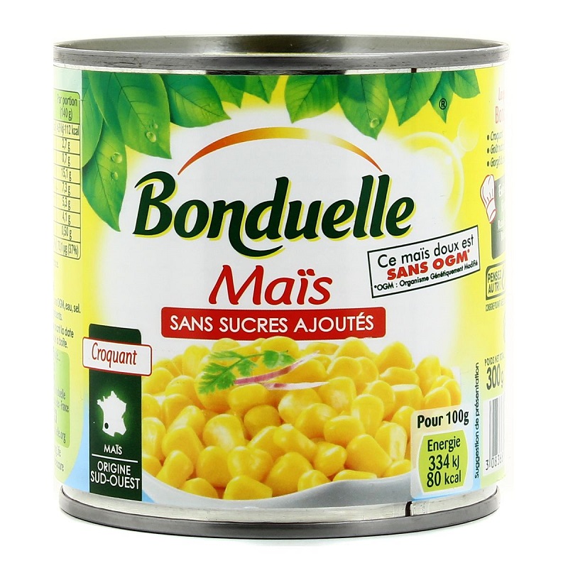 BONDUELLE - MAÏS SANS SUCRE AJOUTE Boite de 285g net égoutté