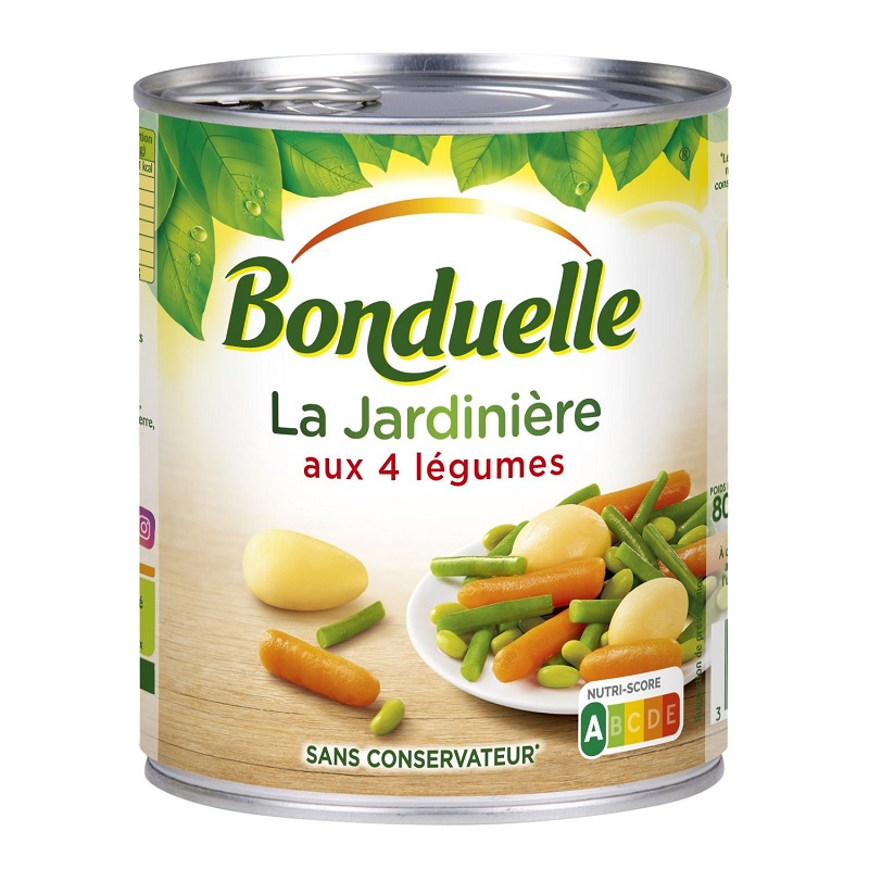 BONDUELLE - JARDINIERE 4 LEGUMES Boite de 510g net égoutté