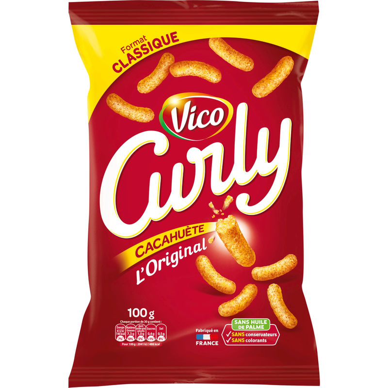 VICO - BISCUITS APERITIF CACAHUETE CURLY Paquet de 100g