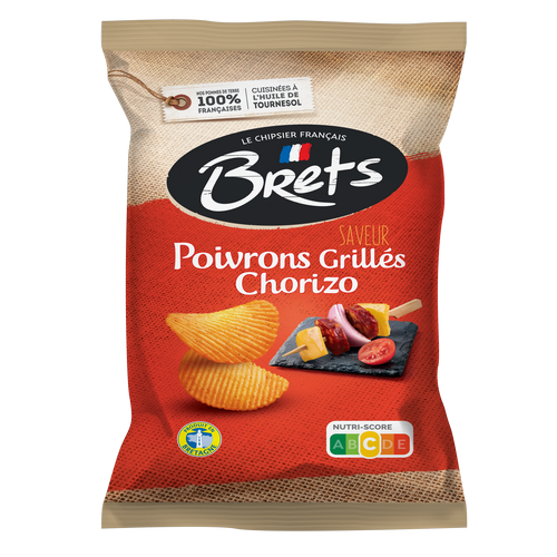 BRET\'S - CHIPS SAVEUR POIVRONS GRILLES CHORIZO Paquet de 125g