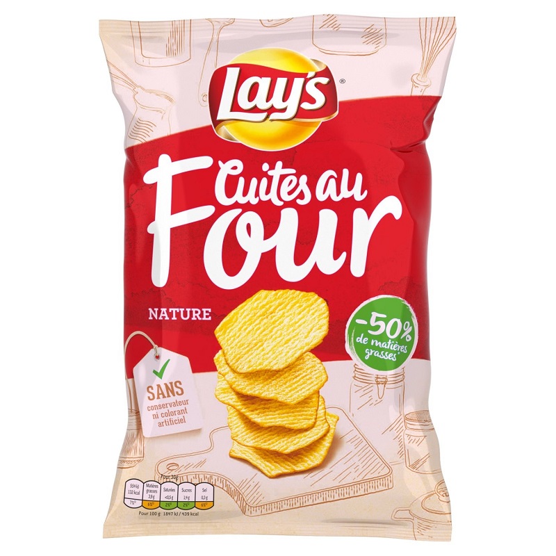 LAY\'S - CHIPS NATURE LES CUITES AU FOUR Paquet de 130g