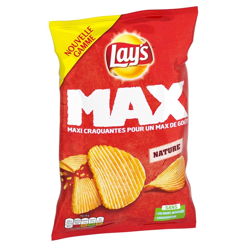 LAY\'S - CHIPS MAX NATURE Paquet de 120g