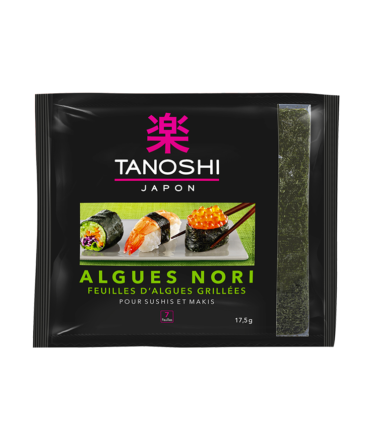 TANOSHI - ALGUES NORI GRILLEES POUR SUSHIS Paquet de 7 feuilles.