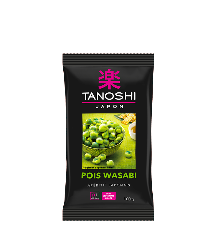 TANOSHI - BISCUITS APERITIF CRACKERS POIS WASABI Paquet de 100g