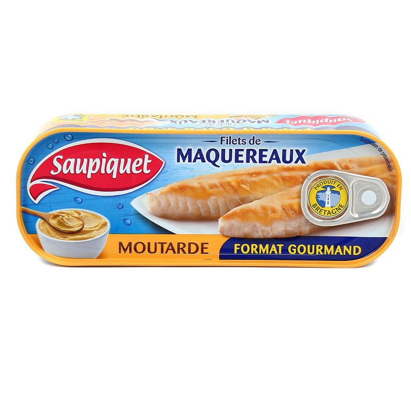 SAUPIQUET - FILETS DE MAQUEREAUX A LA MOUTARDE Boite de 226g