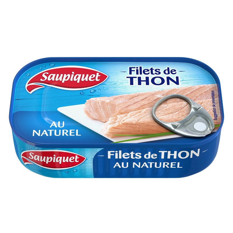 SAUPIQUET - FILET DE THON AU NATUREL Boite de 81g net égoutté.