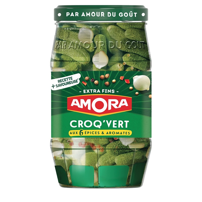 AMORA - CORNICHONS AUX EPICES ET AROMATES Bocal de 205g ou 380g