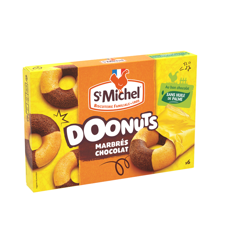 ST MICHEL - GÂTEAUX MARBRES CHOCOLAT DOONUTS 180g