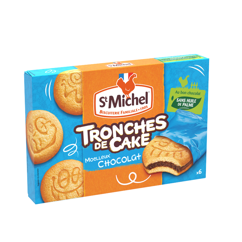 ST MICHEL - BISCUITS MOELLEUX FOURRES CHOCOLAT TRONCHES DE CAKE 175g