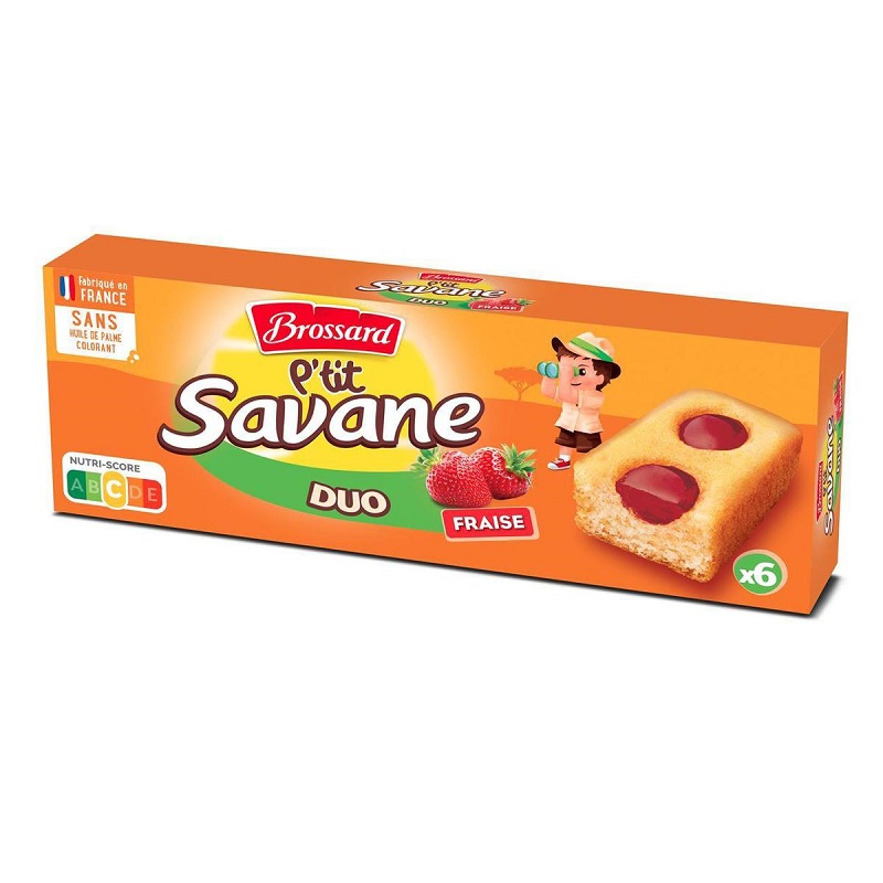 BROSSARD - GÂTEAUX FOURRES DUO FRAISE SAVANE 150g