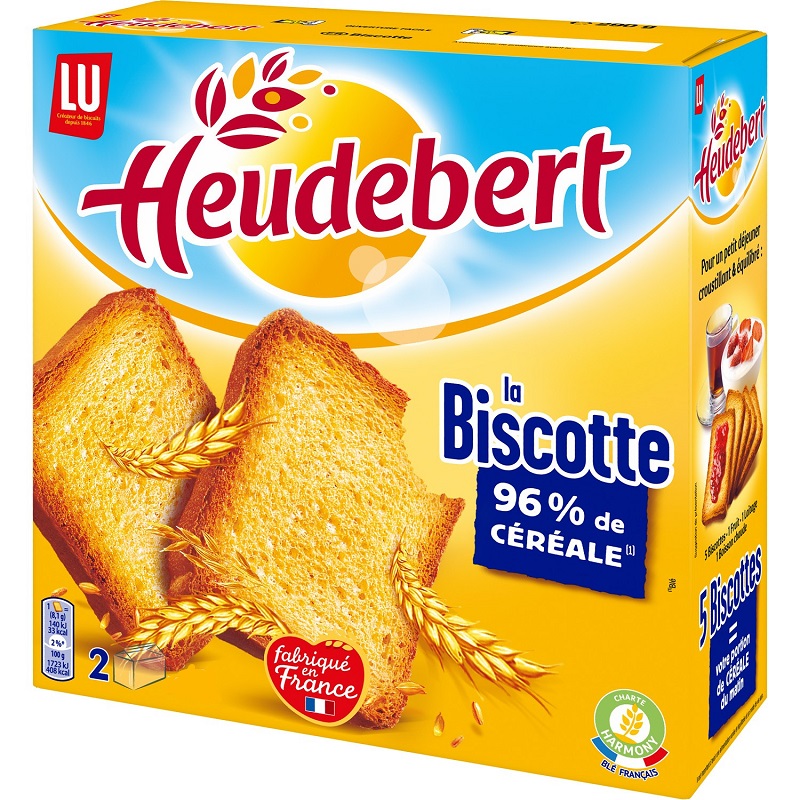 LU - BISCOTTES NATURES 96% DE CEREALES HEUDEBERT 300g ou 830g