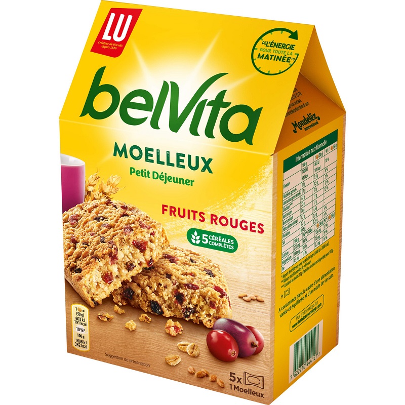 LU - BISCUITS CEREALES AUX FRUITS ROUGES BELVITA 250g