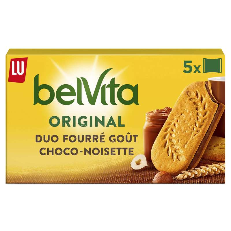 LU - BISCUITS CEREALES FOURRES CHOCOLAT NOISETTE BELVITA 253g