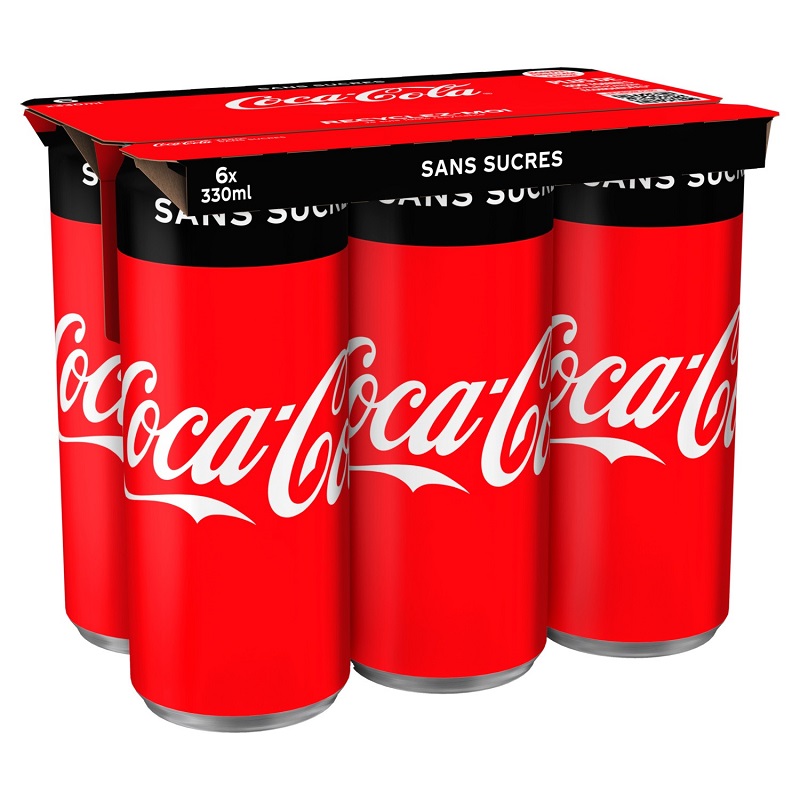 COCA-COLA - SANS SUCRE Pack de 6 canettes de 33cl