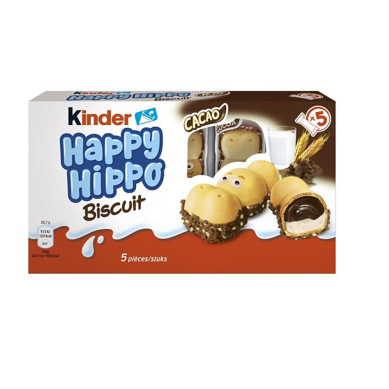 FERRERO - BISCUITS CACAO ET LAIT HAPPY HIPPO KINDER Paquet de 103.5g
