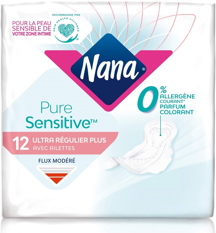 NANA - SERVIETTE HYGIENIQUE PURE SENSITIVE NORMAL PLUS Paquet de 12