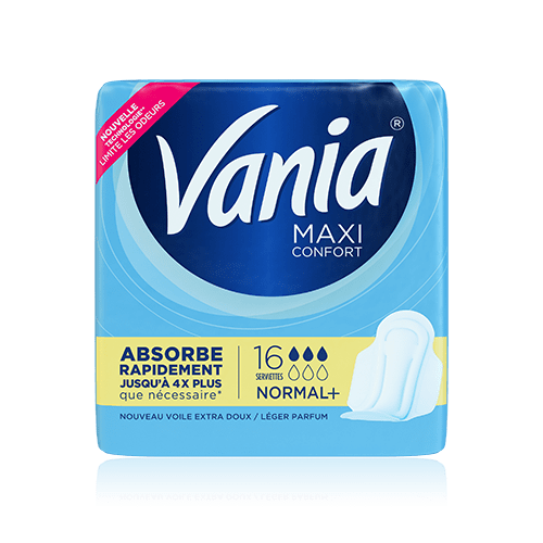 VANIA - SERVIETTES HYGIENIQUES MAXI CONFORT NORMAL + Paquet de 16