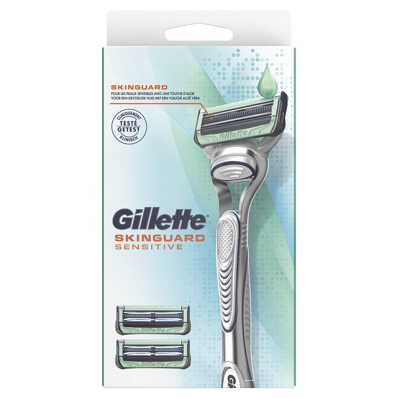 GILLETTE - RASOIR  SKINGUARD SENSITIVE ALOE VERA avec 2 recharges