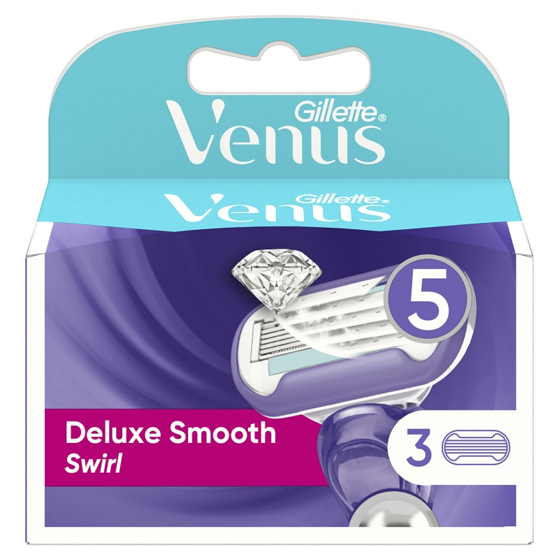 GILLETTE - RECHARGE LAMES DE RASOIR FEMME VENUS DELUXE SMOOTH SWIRL Paquet de 3