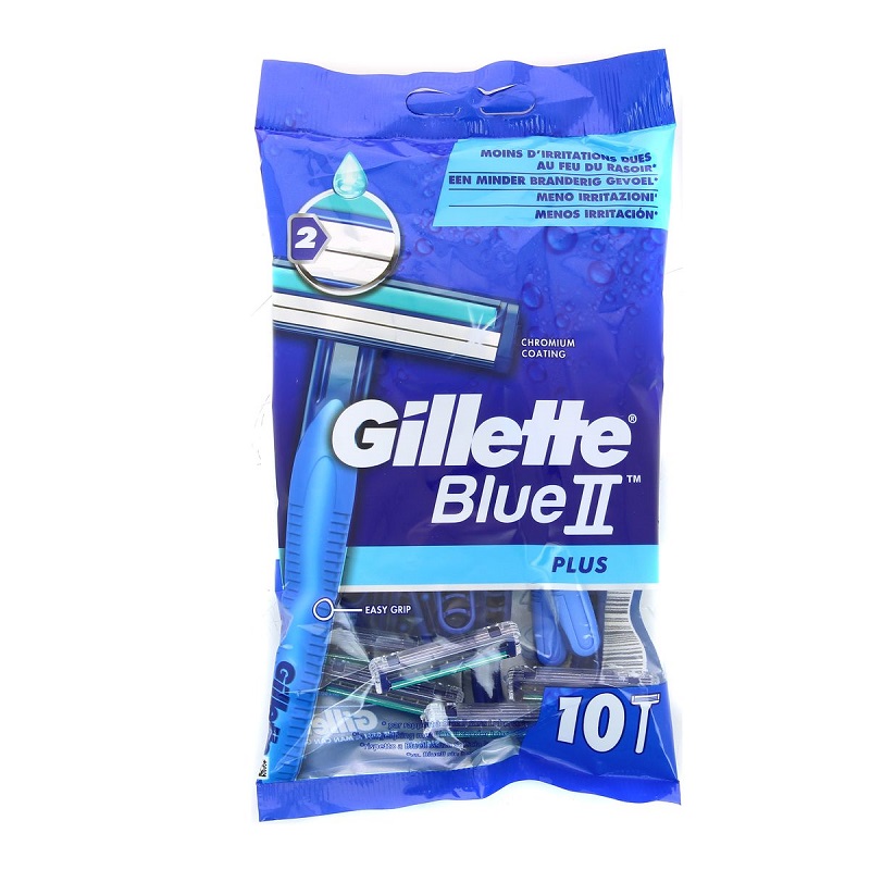 GILLETTE - RASOIRS JETABLES POUR HOMME BLUE II PLUS Paquet de 10