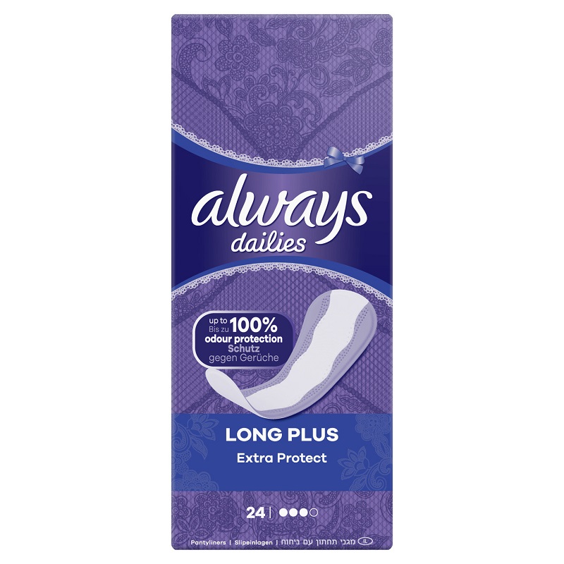 ALWAYS - PROTEGE-SLIPS DAILIES LONG PLUS Boite de 24