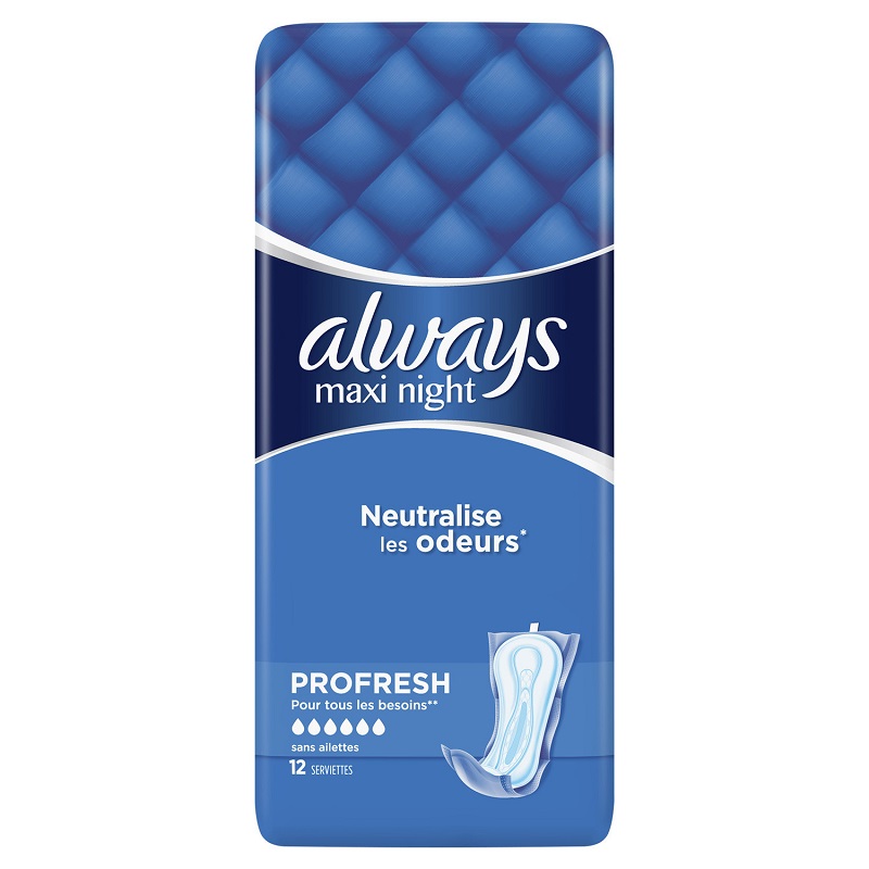 ALWAYS - SERVIETTES HYGIENIQUES MAXI NIGHT Paquet de 12