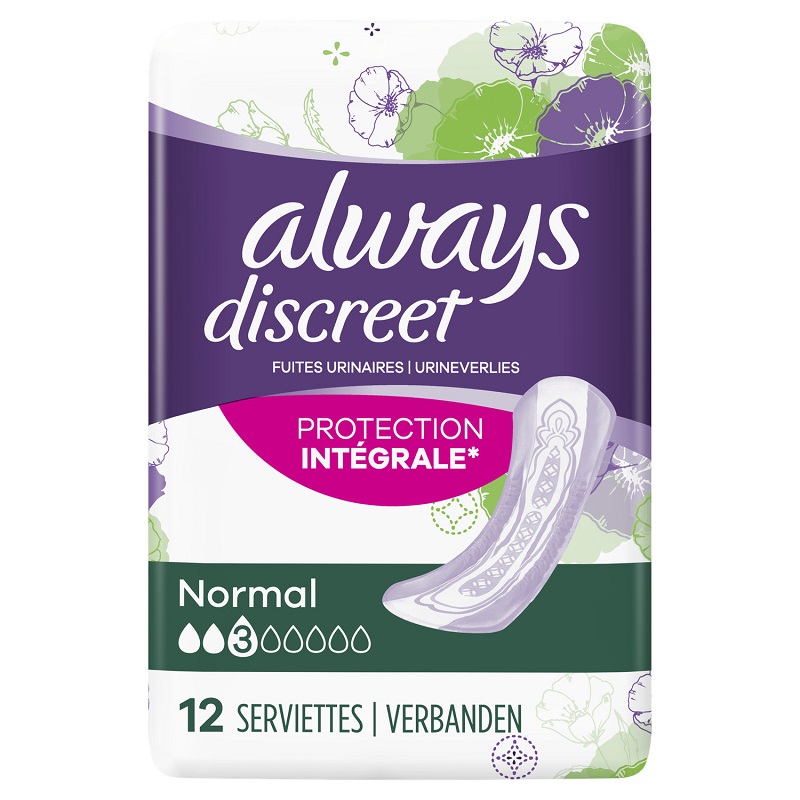 ALWAYS - SERVIETTES INCONTINENCE NORMAL Paquet de 12
