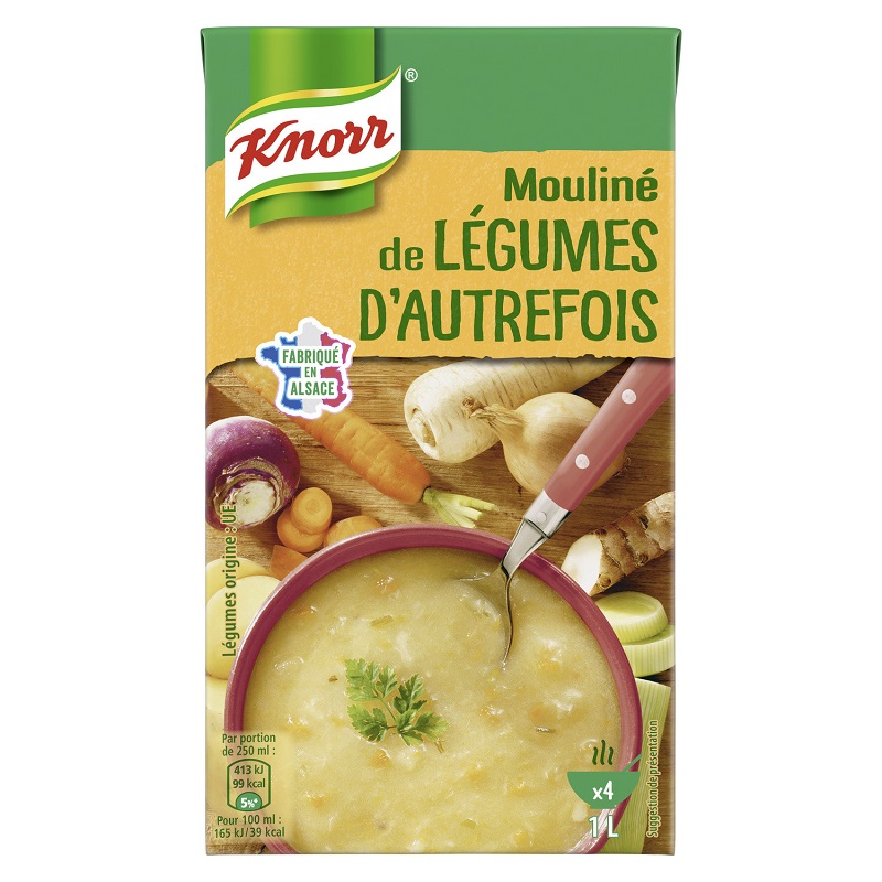 KNORR - SOUPE MOULINE DE LEGUMES D\'AUTREFOIS Brique de 1L