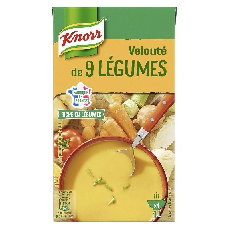 KNORR - SOUPE VELOUTE 9 LEGUMES Brique de 1L