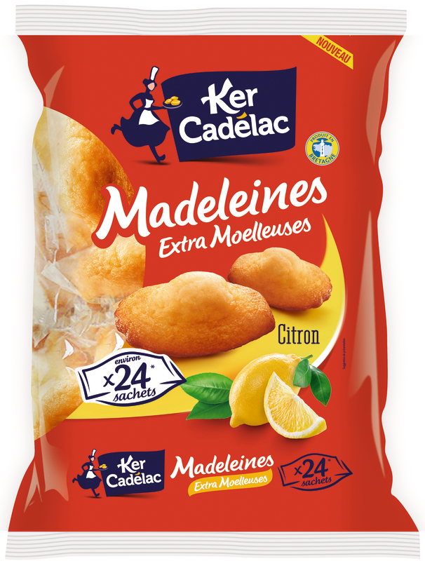 KER CADELAC - MADELEINES EXTRA MOELLEUSES SAVEUR CITRON Paquet de 600g