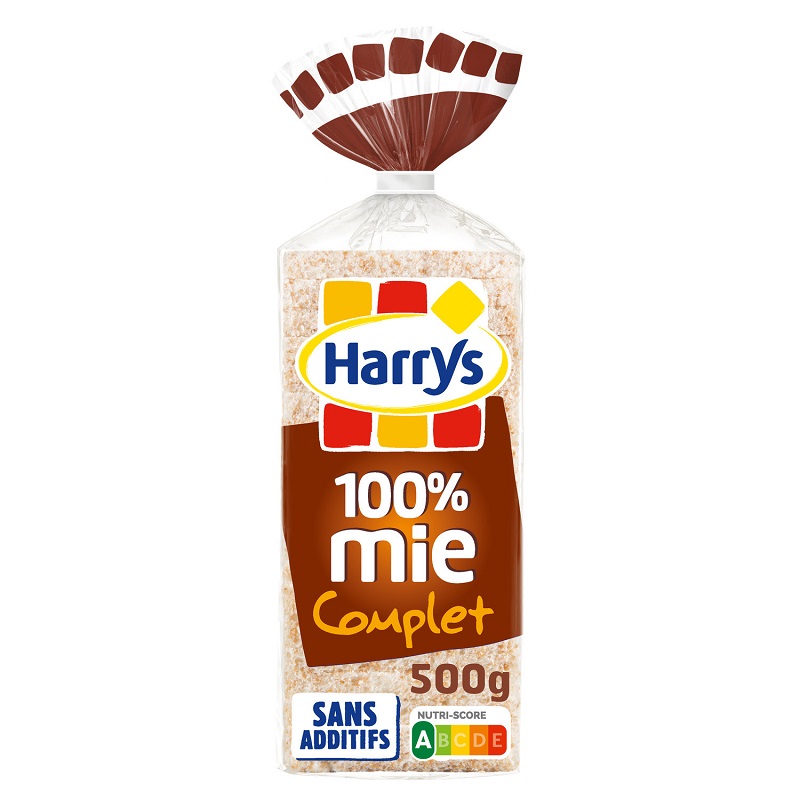 HARRYS - PAIN DE MIE COMPLET SANS CROÛTE Paquet de 20 ou 26 tranches