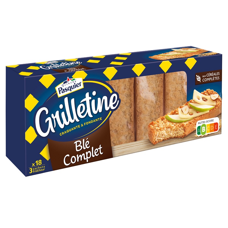 PASQUIER - BISCOTTES AU BLE COMPLET GRILLETINES 242g