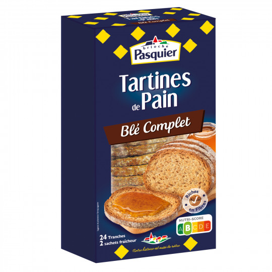 PASQUIER - PAIN GRILLE AU BLE COMPLET Paquet de 240g