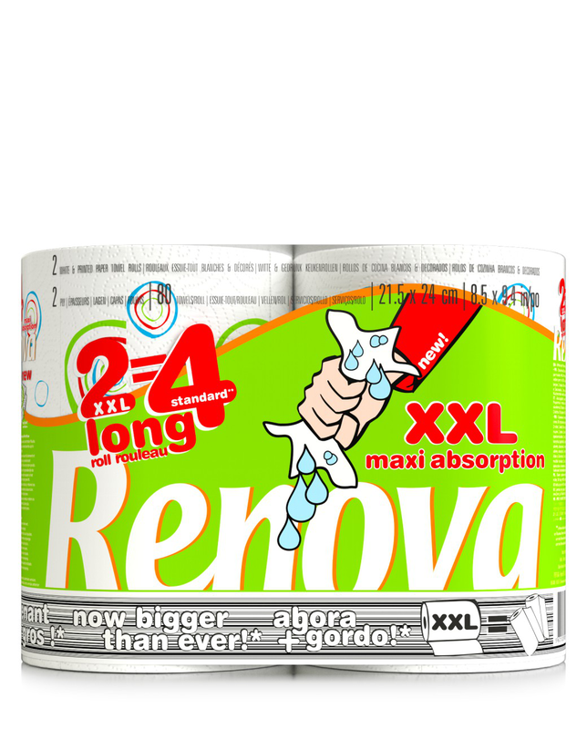 Renova Essuie Tout Maxi Absorption Xxl Decore Rouleaux Essuie Tout Et Serviettes Papier