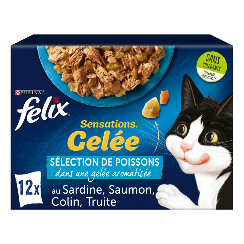 FELIX - SENSATION GELEE SELECTION DE POISSONS 12 Sachets de 85g