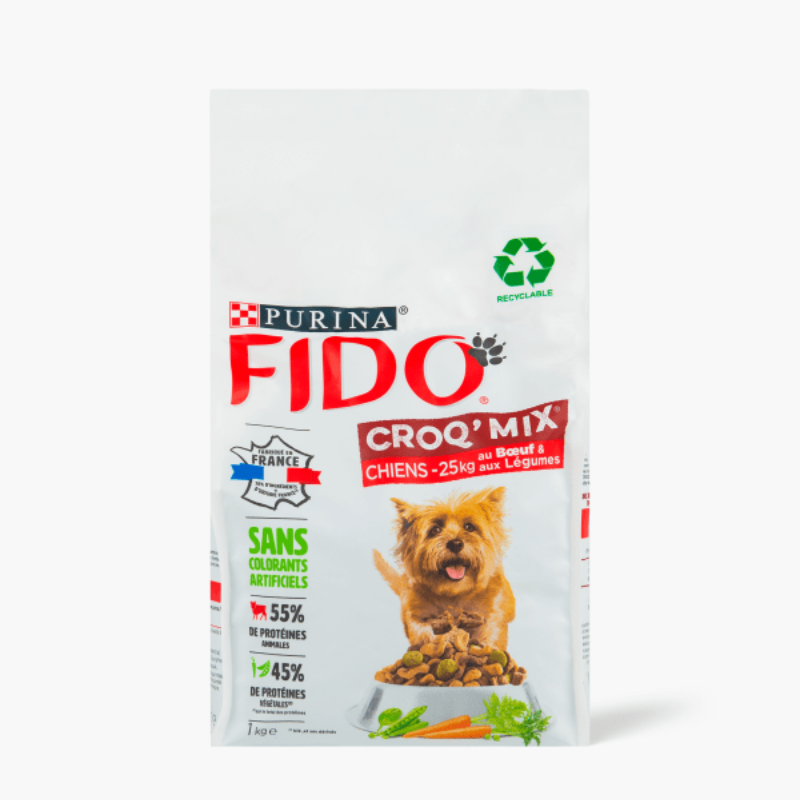 FIDO - CROQUETTES CROQ\'MIX AU BOEUF  Paquet de 1kg