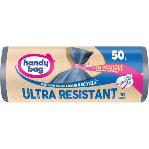 HANDY BAG - SACS POUBELLE ULTRA RESISTANT AVEC LIENS 50L