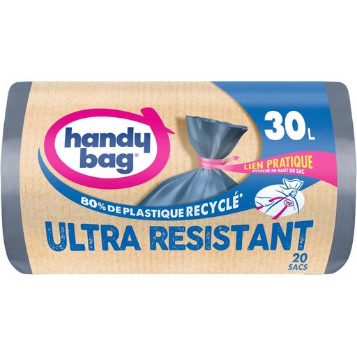 HANDY BAG - SACS POUBELLE ULTRA RESISTANT AVEC LIENS 30L