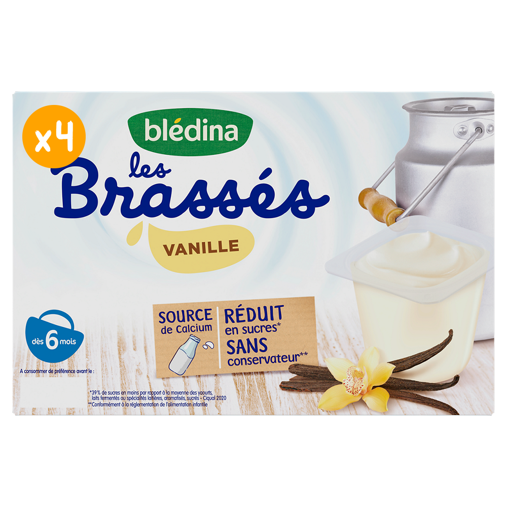 BLEDINA - LES BRASSES VANILLES DES 6 MOIS 6 pots de 95g