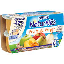 NESTLE - NATURNES FRUITS DU VERGER DES 6 MOIS 4 Pots de 130g