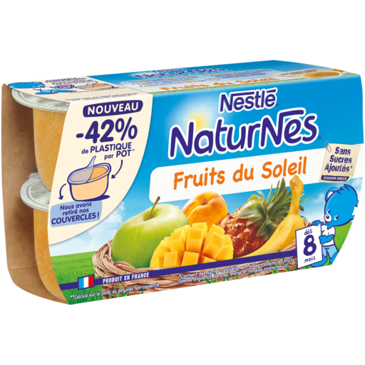 NESTLE - NATURNES FRUITS DU SOLEIL DES 8 MOIS Les 4 pots de 130g