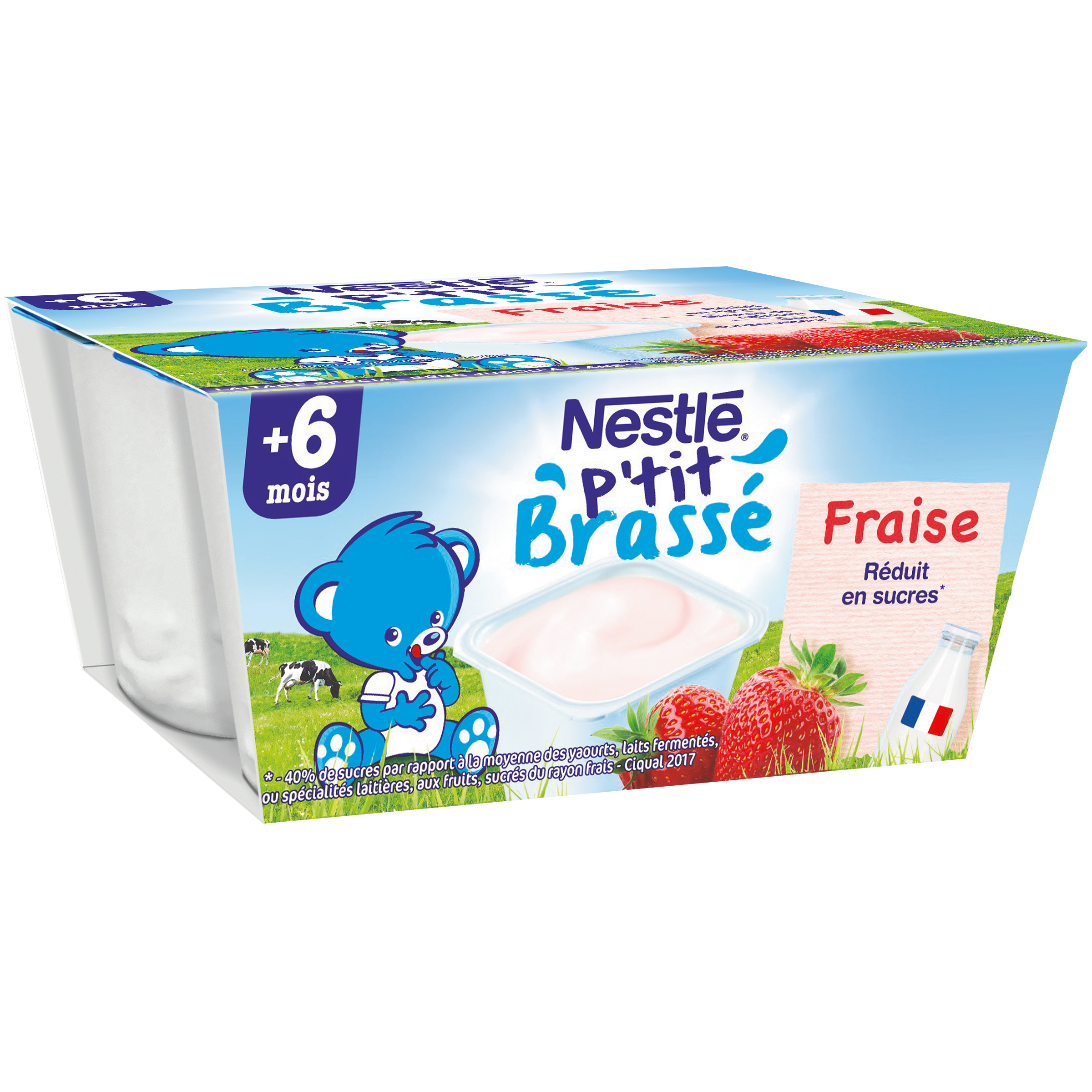 NESTLE - P\'TIT BRASSE FRAISE DES 6 MOIS 4 Pots de 100g