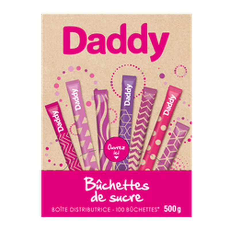 DADDY - SUCRE EN POUDRE EN BÛCHETTES 500g (100 bûchettes)