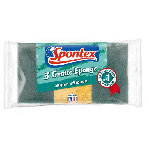 SPONTEX - 3 GRATTE-EPONGES SUPER EFFICACES