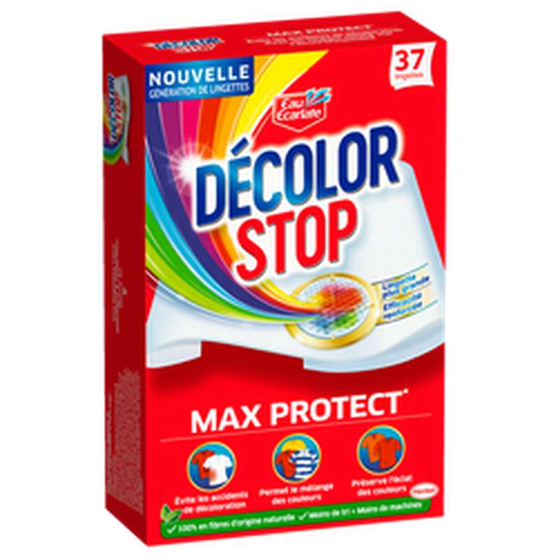 EAU ECARLATE - LINGETTES ANTI-DECOLORATION DECOLOR STOP Boite de 37 lingettes