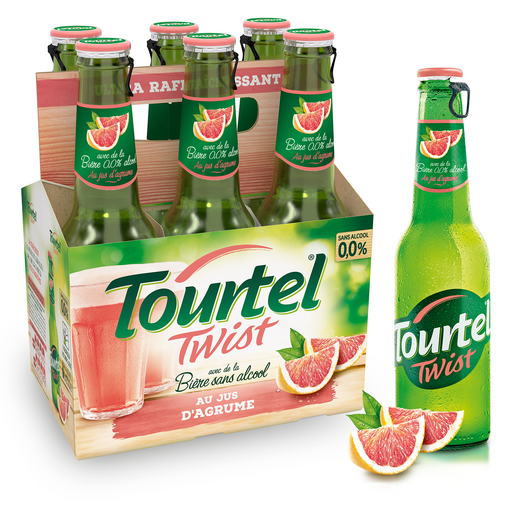 TOURTEL - BIERE SANS ALCOOL AROMATISEE AUX AGRUMES Pack de 6 bouteilles de 27.5cl