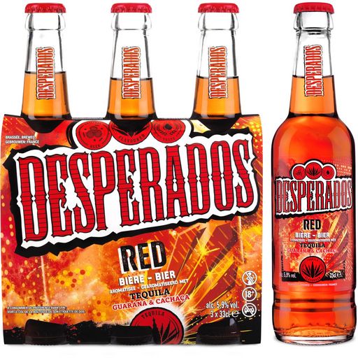 DESPERADOS - RED BIERE AROMATISEE TEQUILA CACHACA GUARANA Pack de 3 x 33cl