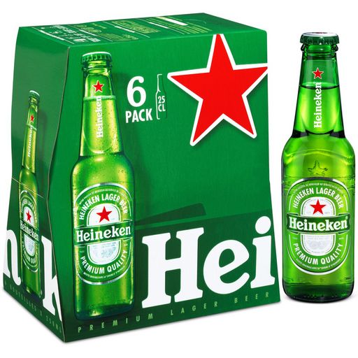 HEINEKEN - BIERE BLONDE Pack de 6 bouteilles de 25cl