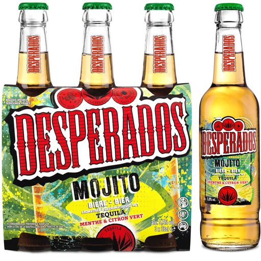 DESPERADOS - MOJITO BIERE AROMATISEE TEQUILA Pack de 3 bouteilles de 33cl